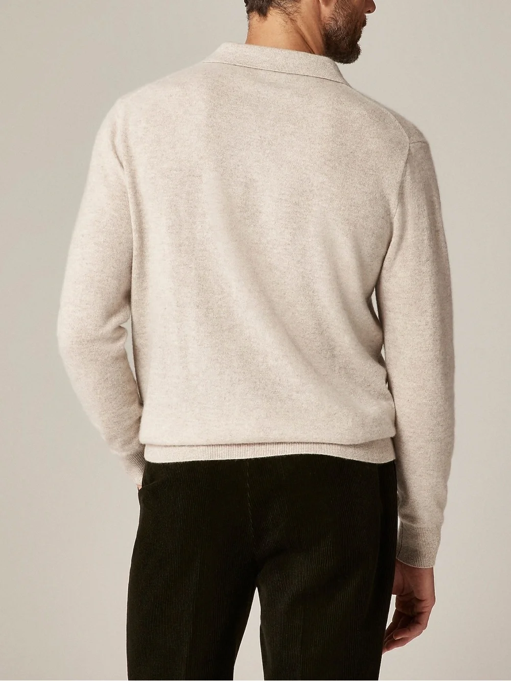 J. Crew Men’s Cashmere collared sweater-polo in Hthr Birch Size Small NWT